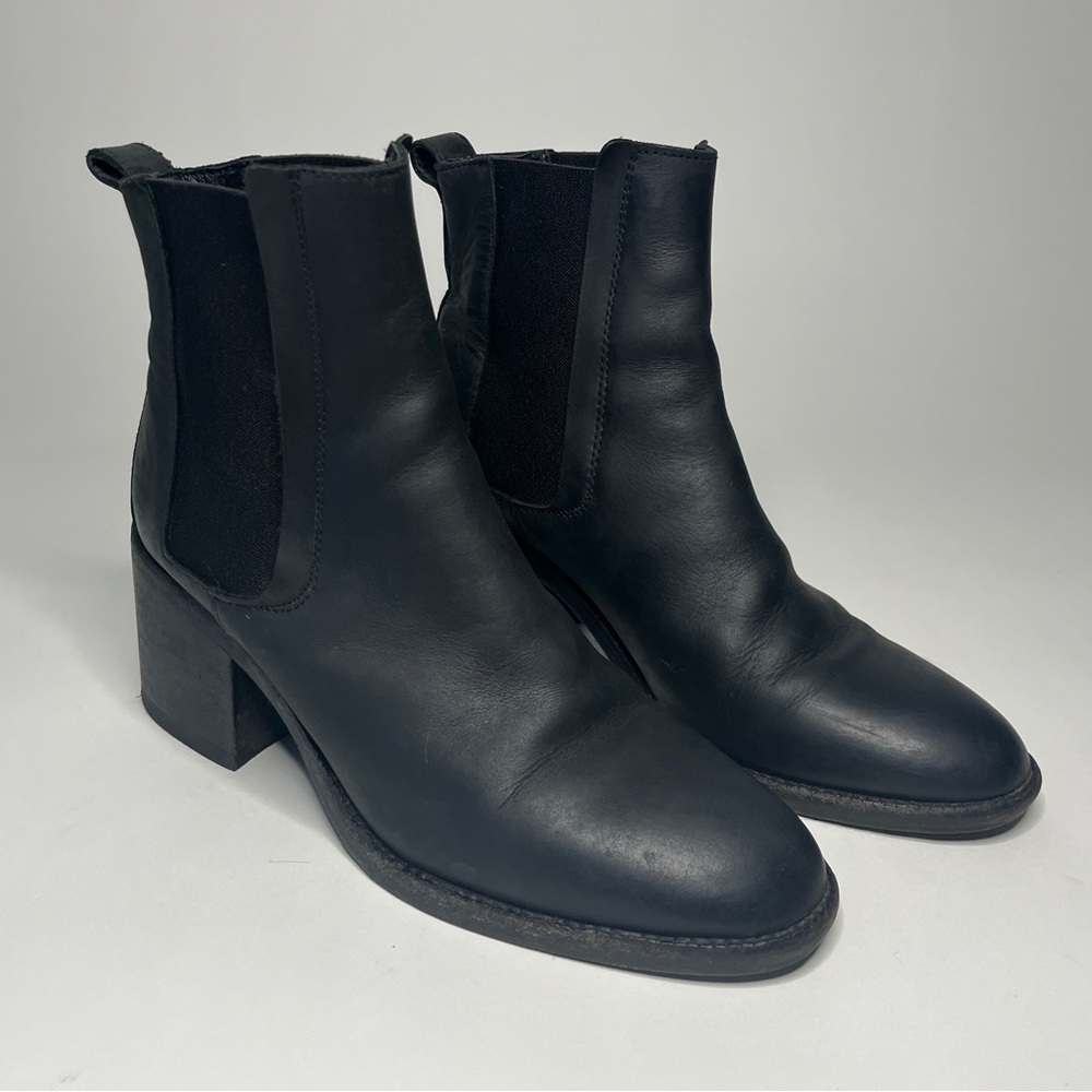 All Saint Black Leather Chelsea Boots Size 39